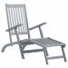 Patio Deck Chair with Footrest Gray Wash Solid Acacia Wood