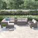 Lark Manor™ Andrick 12 Piece Sectional Seating Group w/ Cushions Synthetic Wicker/All - Weather Wicker/Wicker/Rattan in Gray | Outdoor Furniture | Wayfair