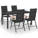 Winston Porter Brunonas 5 Piece Garden Outdoor Dining Set & Brown Wood/Wicker/Rattan in Black | 59.06 W x 35.43 D in | Wayfair