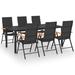 Winston Porter Brunonas 7 Piece Garden Outdoor Dining Set & Brown Wood/Wicker/Rattan in Black | 72.83 W x 35.43 D in | Wayfair