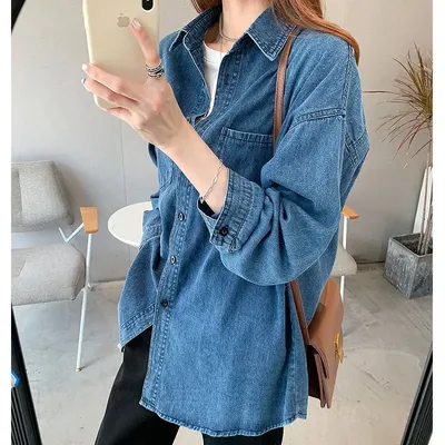 Jackets Women Denim Shirt Solid New Denim Jacket Jeans Bomber Coats Female Outwear Coat Harajuku