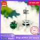 Luxury 1.5 Carat Green Simulated Emerald Earrings Women's Bride Fashion Wedding Accessories Gift