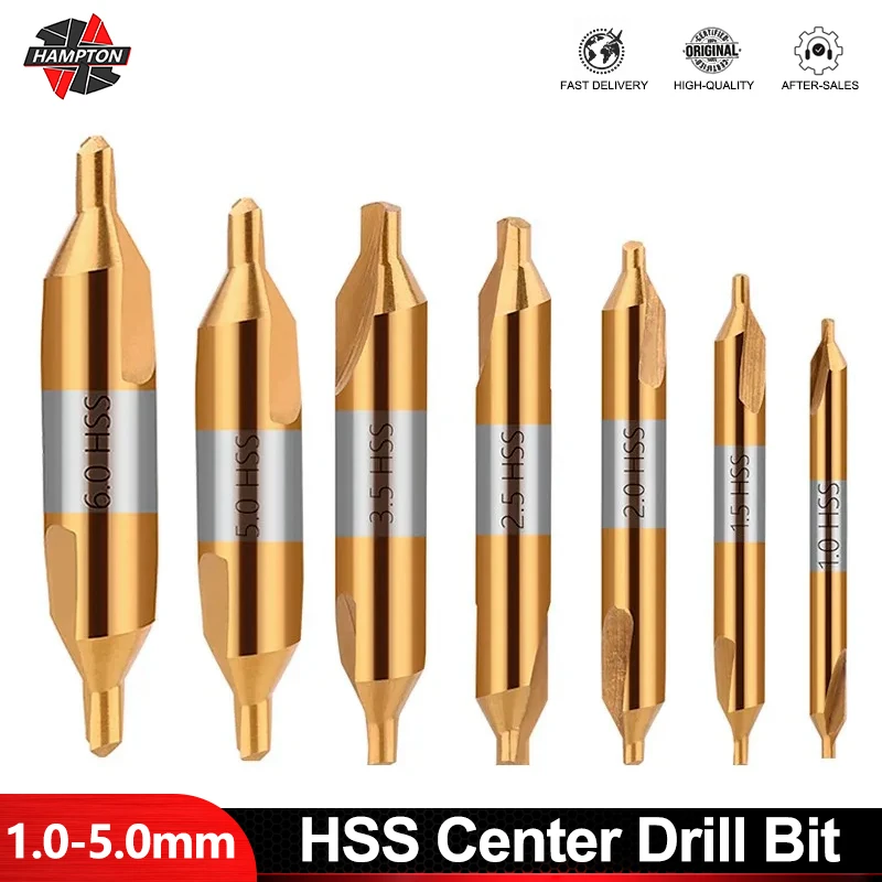 HSS Center Drill Bit 60 Degree Combined Countersinks Angle Bit 1.0 1.5 2.0 2.5 3.0 3.15 3.5 4.0 5.0 6.0mm Metal Drill Bit