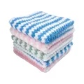 5PCS Coral Fleece Thickened Dish Cloth Does Not Stick To Oil Kitchen Household Absorbs Water Without