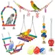 Bird Cage Toys for Parrots Wood Birds Swing Reliable Chewable Bite Bridge Wooden Beads Shape Parrot