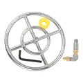 12 Inch Gas Propane Fire Pit Ring Burner with 159K BTU Valve 2-Rings for Gas/Propane/NG Fire Pit 304