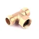 1pcs 1/2 Inch Brass Tee Thread Connector Garden Hose 3 Way Brass Pipe Fitting