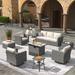 Red Barrel Studio® Kloster 6 - Person Outdoor Seating Group w/ Cushions in Gray | 25.61 H x 79.98 W x 28.17 D in | Wayfair