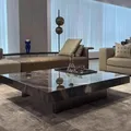 Modern Coffee Table Top Living Room Rectangular Stone Marble Top Coffee Table Italian Luxury Muebles