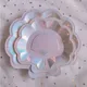 36Pc Iridescent Sparkle Shell Princess Party Supplies Decor Cake Dish Disposable Paper Plates