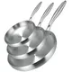 304 Stainless Steel Frying Pan Wok Non-Stick Pan Fried Steak Uncoated Kitchen Cookware Gas Stove