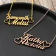 Personalized Custom Double Name Necklaces for Women Stainless Steel Couple Pendant Gold Color Chains