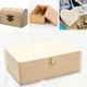 1PC Plain Wooden Storage Boxes Square Hinged Craft Gift Sundries Office Supplies Home Organization