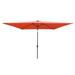 Latitude Run® Leeandre 78" x 120" Rectangular Lighted Market Umbrella w/ Crank Lift Counter Weights Included in Gray | Wayfair