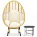 Bungalow Rose Patio PE Wicker Egg Chair Model 2 w/ Rattan Cushion & Side Table | Wayfair 217CC5EB431B45F49601ED3F3A52A58E