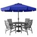 Latitude Run® Gironde 106" Market Umbrella w/ Crank Lift Counter Weights Included in Blue/Navy | 94.5 H x 106 W x 106 D in | Wayfair