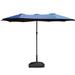 Ivy Bronx Logreira 13'1" x 6'7" Rectangular Market Umbrella in Blue/Navy | 90.94 H x 157.4 W x 78.74 D in | Wayfair