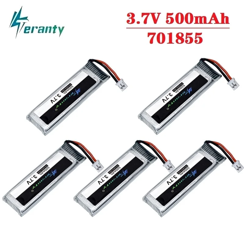 1/2/3/5/10PCS Teranty 3,7 V 4,2 V 1S 500mAh Batterie mit PH 2,0 RC Drohnen Quadcopter Ersatzteile Zubehör 701855 Image