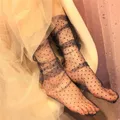1 Paar sexy Punkt Spitze Socken Frauen transparente Mesh Söckchen Damen ultra dünne Prinzessin Tüll