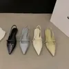 Sommer spitzen Zehen Frauen Sandale Mode flachen Slip auf Damen Schuhe Wohnungen Absatz elegantes Kleid Sling back Schuhe