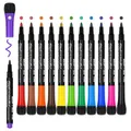 Marqueur de tableau blanc magnétique pour enfants bande de 12 couleurs effaçable stylo de