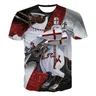 Knights Templar 3D Print T Shirt Knights Templar Fashion Casual T-Shirt uomo donna Cool stuff