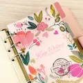 A5 A6 A7 quaderno a spirale fogli sciolti separatore PP trasparente pagine fiori 5 fogli