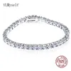 Massiv 925 Silber 4mm Zirkon 15-21cm Hip Hop Rock Echt Sterling Silber Schmuck Frauen/Männer Tennis Armband Schmuck
