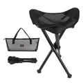 Camping Trépied Tabouret 3 Jambes Portable Pliant Tabouret pour Voyage Plage-BBQ Pelouse