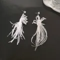 Boucles d'oreilles pendantes en cristal personnalisées pour femmes boucle d'oreille plume nœud