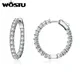 WOSTU – boucles d'oreilles brillantes pour femmes bijoux de marque de luxe Simple rond clair