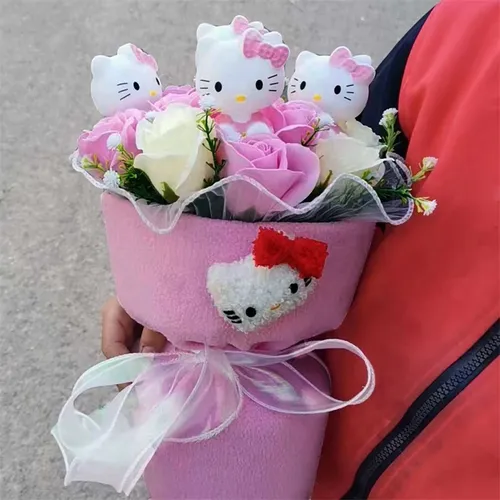 Hallo Kitty Plüsch Bouquet Puppe für Freundin Geburtstag Valentinstag Geschenk Stofftiere Spielzeug