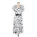 Ann Taylor Casual Dress - Midi: White Print Dresses - Women's Size Medium Petite