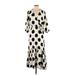 H&M Casual Dress - Wrap: Ivory Print Dresses - Women's Size X-Small