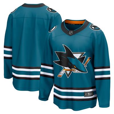 Blaugrünes San Jose Sharks Breakaway Fanatics-Heimtrikot für Herren Image