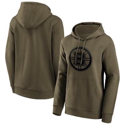 Boston Bruins Fanatics Branded Iconic Preferred Logo Graphic Hoodie - Khaki - Damen Image