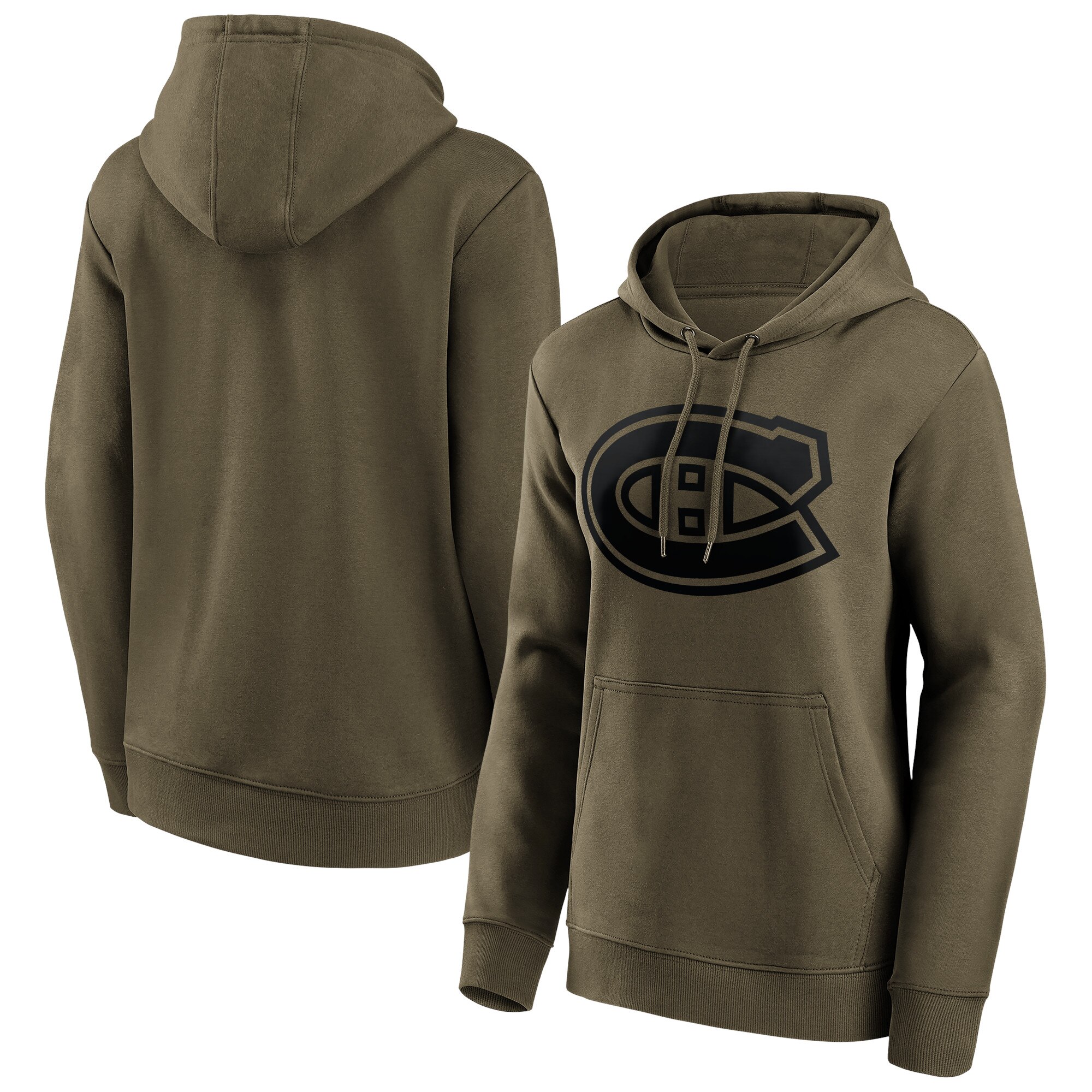 "Montreal Canadiens Fanatics Branded Iconic Preferred Logo Graphic Hoodie - Khaki - Damen" Image