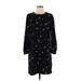 Old Navy Casual Dress - Shift: Black Floral Motif Dresses - Women's Size Small