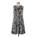 Anne Klein Casual Dress - A-Line: Black Paisley Dresses - Women's Size 10