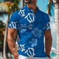 Botanique Floral Vaporisateur Homme Décontractées 3D Imprimer polo de golf Extérieur Usage quotidien Vêtement de rue Polyester Manche Courte Col rabattu Polos Bleu Bleu Clair-Blanc Printemps été S M L