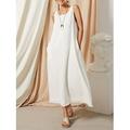 Robe en lin Robe d'été en coton Femme Robe Maxi Lin basique Moderne du quotidien Fin de semaine Col en U Poche Sans Manches Eté Printemps Ample Noir Blanche Kaki Plein S M L XL 2XL