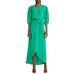 Puff Sleeve Faux Wrap Maxi Dress