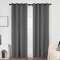 Blackout Curtains for Living Room 1/2 Panels Silver Star Printed Design Room Darkening Noise Reducing Thermal Insulated Window Treatment Grommet Drapes for Bedroom
