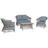 Salotto alluminio rattan Jefferson grigio 2 posti