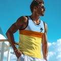 Color Block Coconut Palm Fashion Outdoor Casual Men's 3D Print Tank Top Vest Top Undershirt Street Casual Daily T shirt Light Blue Pink Sleeveless Crew Neck Shirt Spring Summer Clothing Apparel S M