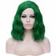 Green Wigs for Women Synthetic Wig Water Wave Water Wave Wig Short Rainbow Pink Green Black White Dark Green Synthetic Hair Women's Ombre Hair Green Halloween Wig