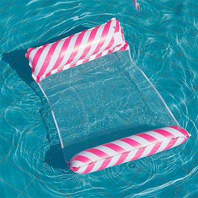 Pvc Inflatable Floating Row In Swimming Pool Foldable Water Net Fabric Striped Hammock Adult Amusement Lounge Chair Floating Bed