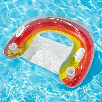 Pvc Inflatable Floating Row In Swimming Pool Foldable Water Net Fabric Striped Hammock Adult Amusement Lounge Chair Floating Bed