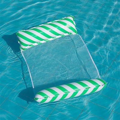 Pvc Inflatable Floating Row In Swimming Pool Foldable Water Net Fabric Striped Hammock Adult Amusement Lounge Chair Floating Bed