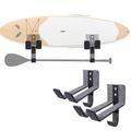 2pcs Surfboard Wall Mount Rack - Hang Your Skateboard, Snowboard, or Surfboard with Ease on the Wall, Including Padding for Protection! Ideal for Sports Gear, Paddles, and Long-Handle Wooden Oars